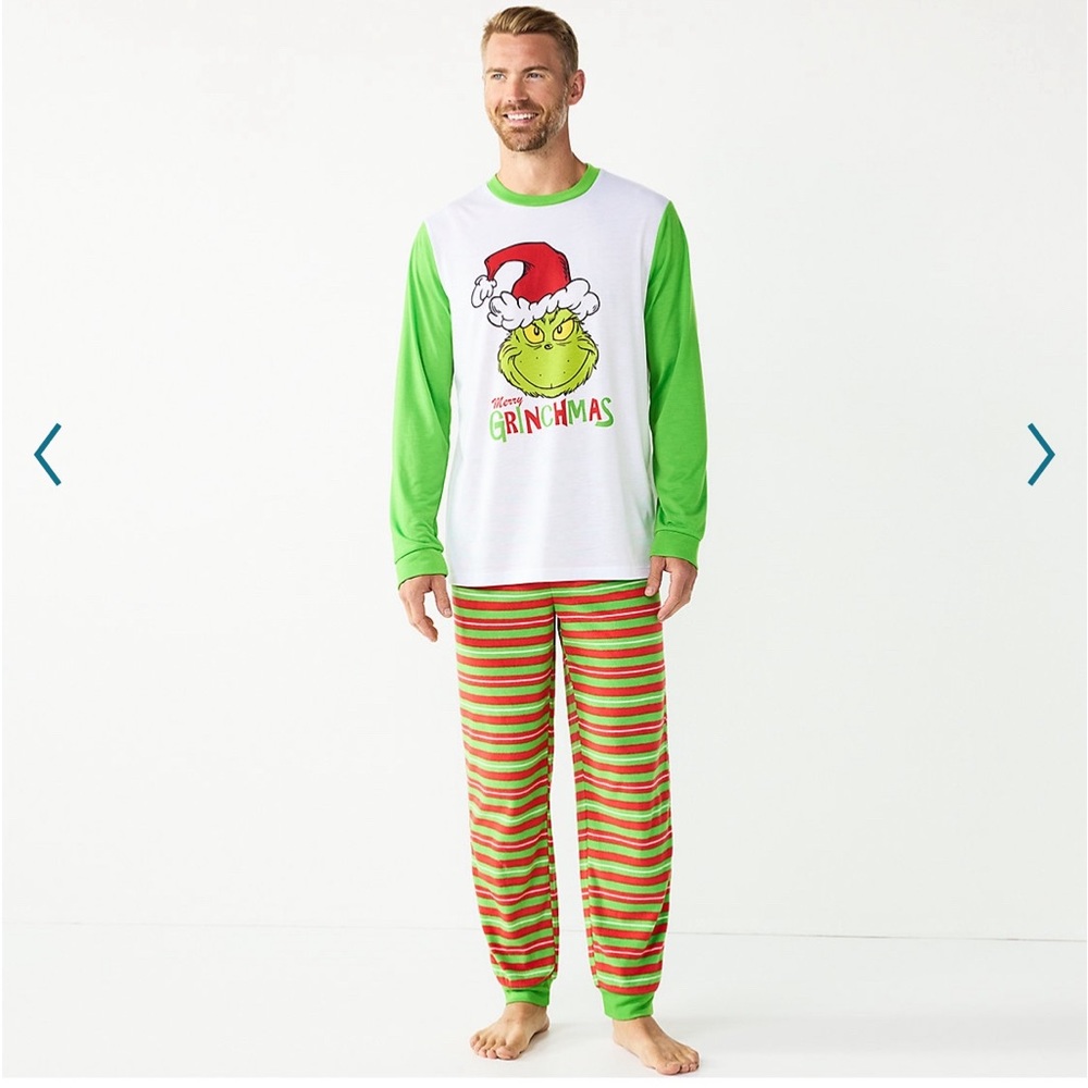 Dr. Seuss The Grinch Christmas Pajamas, Men's Size XL Merry Grinchmas Pajama Set